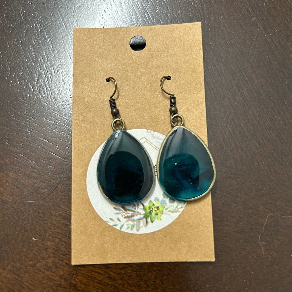 Teardrop Blue Earrings